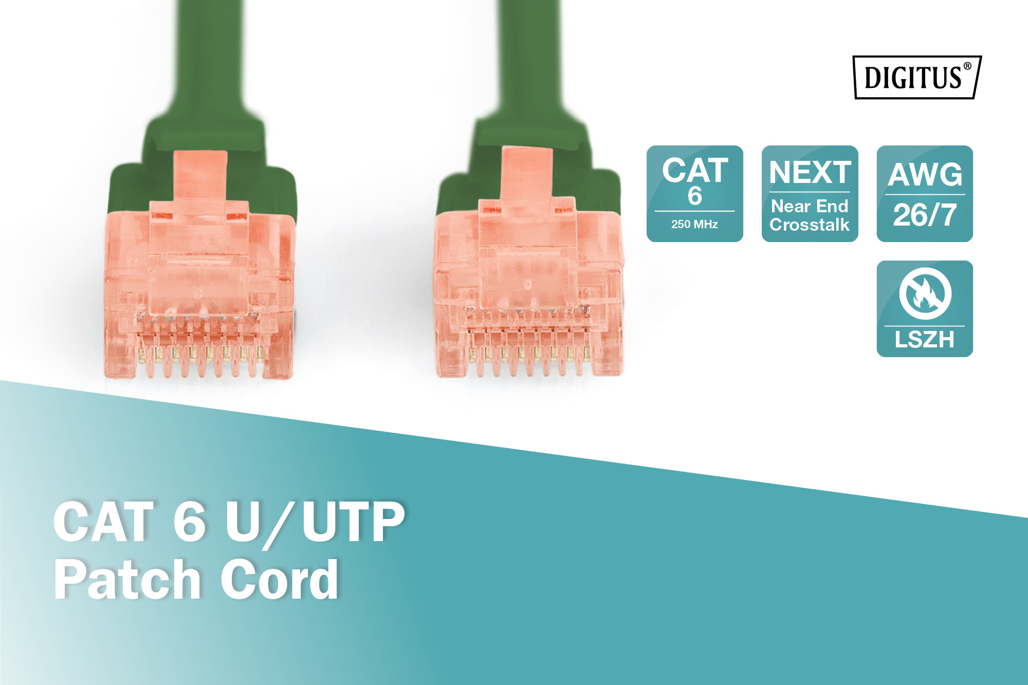 CAT 6 U/UTP-patchkabel, 0,25 m, groen, LSZH - Afbeelding 4