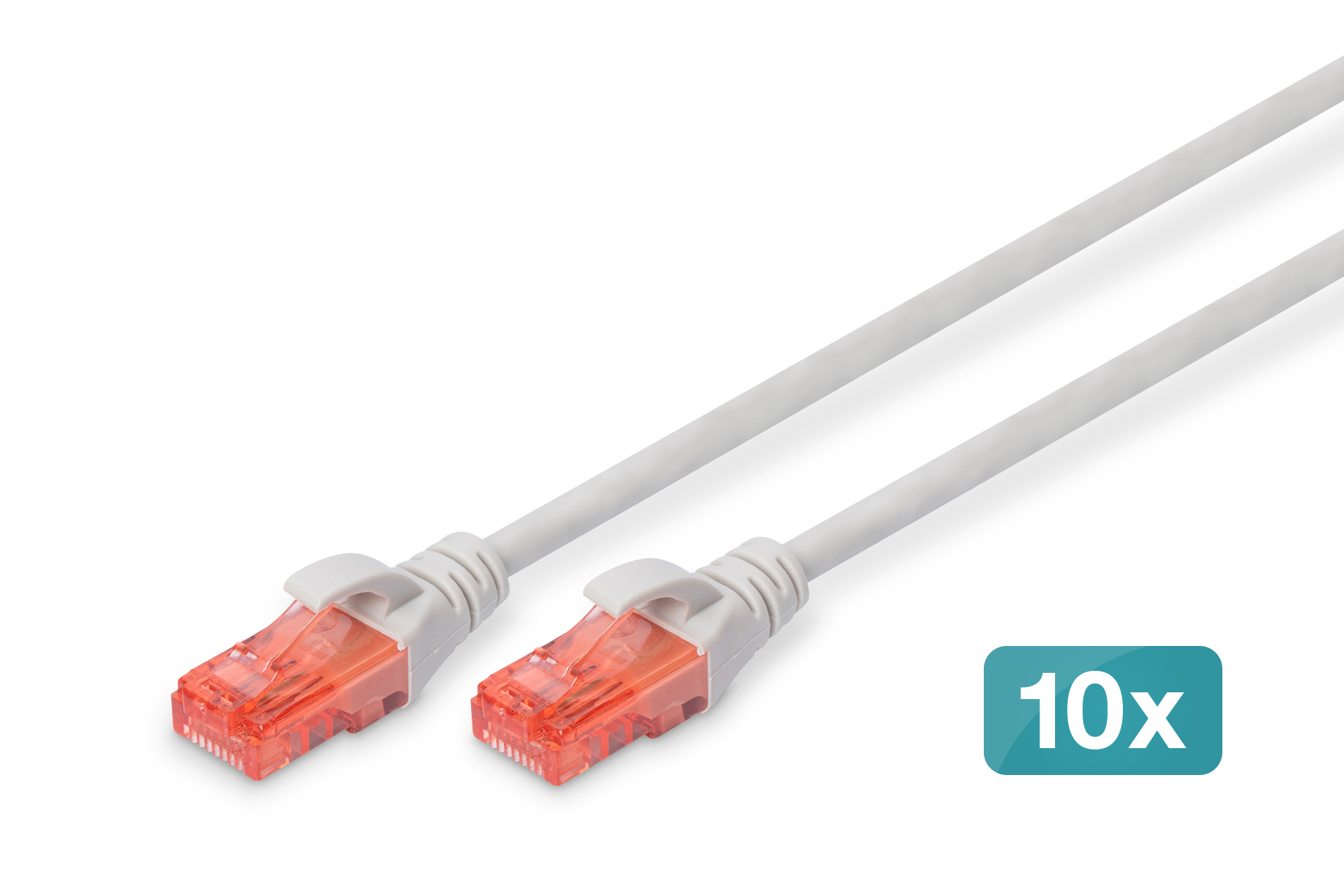 CAT 6 U/UTP-patchkabel, 0,5 m, grijs, LSZH, 10 stuks