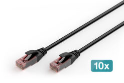 CAT 6 U/UTP patchkabel voor buitengebruik, 2 m, PE, 10 stuks