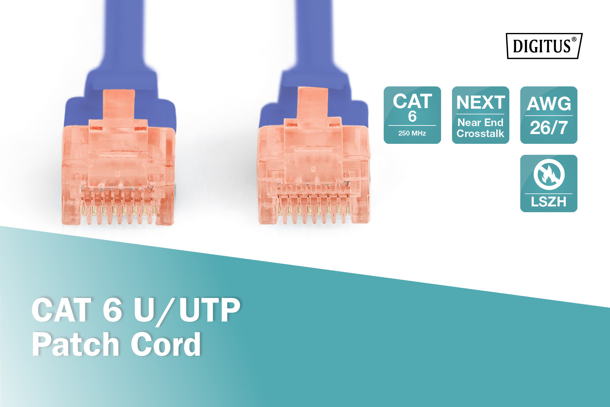 CAT 6 U/UTP-patchkabel, 5 m, blauw, LSZH - Afbeelding 4