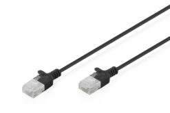 CAT 6 U-UTP Slim patchkabel, 0,3 m, zwart