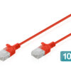 CAT 6 U-UTP Slim patchkabel, 1,5 m, rood, 10 stuks