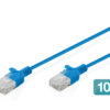 CAT 6 U-UTP Slim patchkabel, 2 m, blauw, 10 stuks