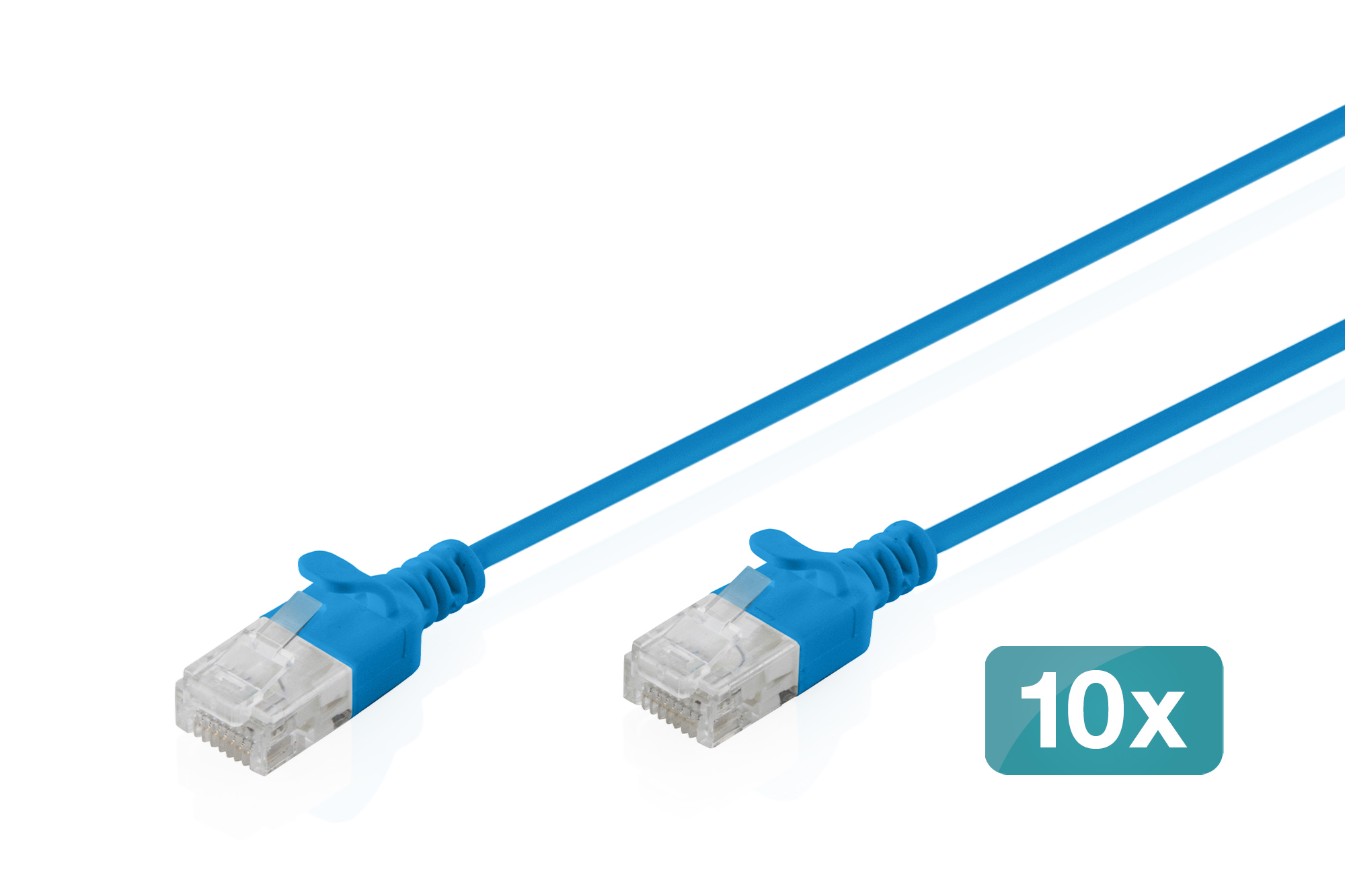 CAT 6 U-UTP Slim patchkabel, 3 m, blauw, 10 stuks