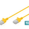CAT 6 U-UTP Slim patchkabel, 3 m, geel, 10 stuks