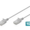 CAT 6 U-UTP Slim patchkabel, 5 m, grijs, 10 stuks
