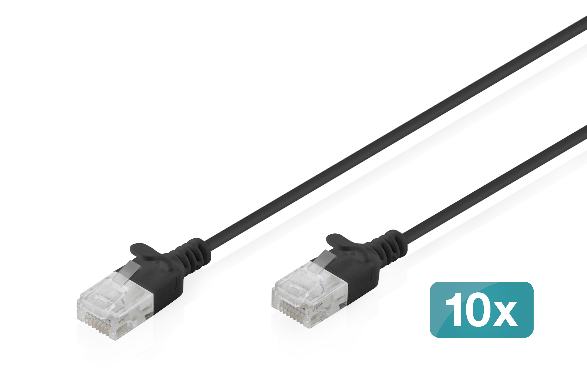 CAT 6 U-UTP Slim patchkabel, 5 m, zwart, 10 stuks