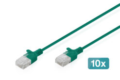 CAT 6 U-UTP Slim patchkabel, 5 m, groen, 10 stuks