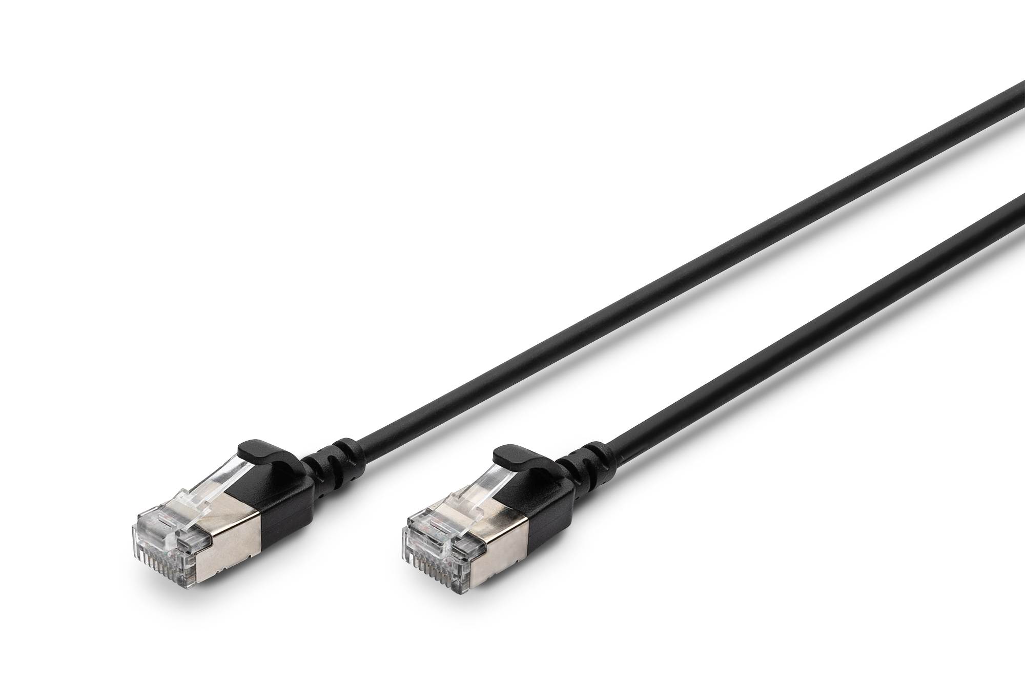 CAT 6A F-FTP Slim patchkabel, 0,3 m, zwart