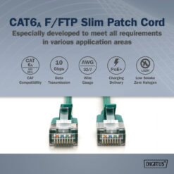 CAT 6A F-FTP Slim patchkabel, 0,3 m, groen, 10 stuks - Afbeelding 5
