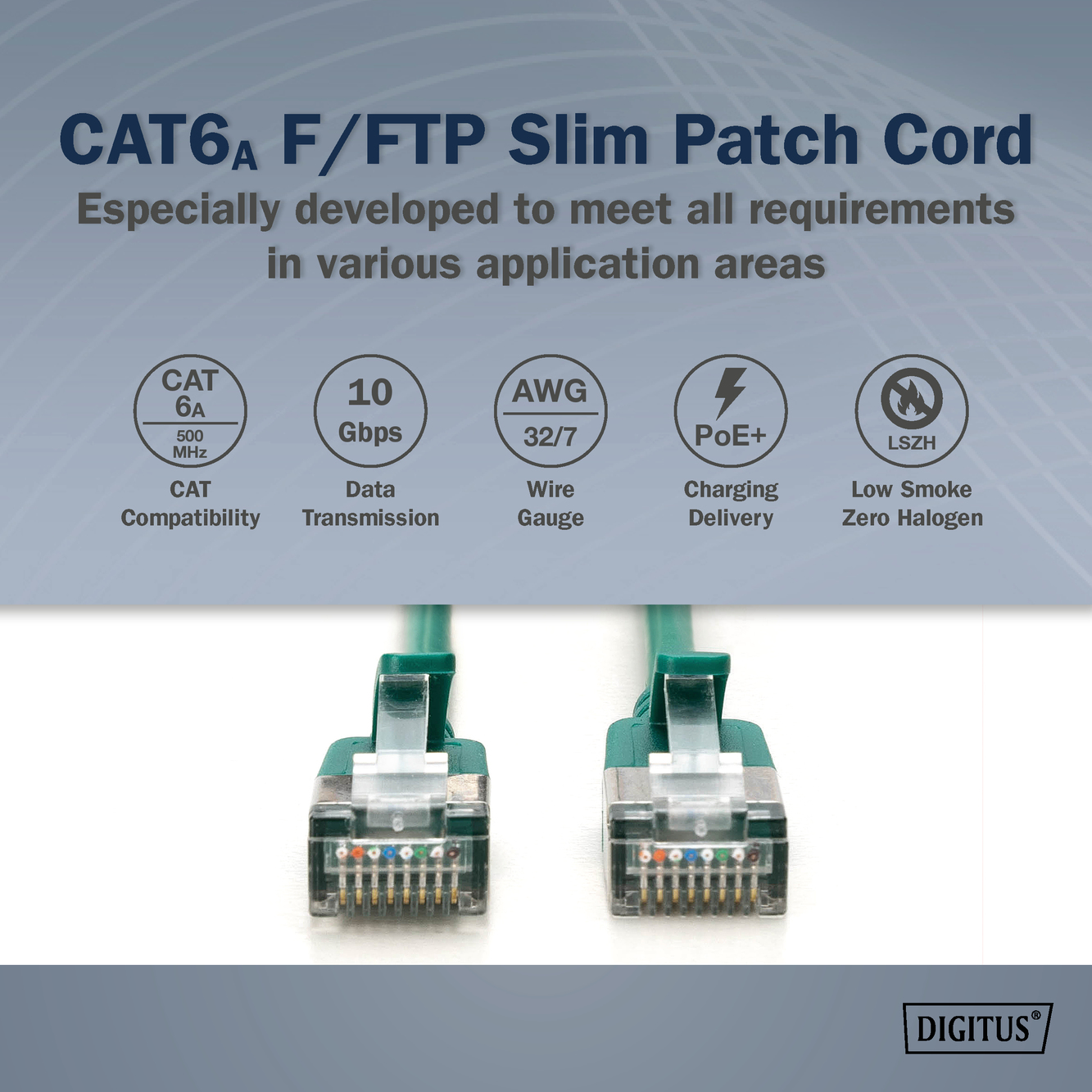 CAT 6A F-FTP Slim patchkabel, 0,3 m, groen - Afbeelding 5