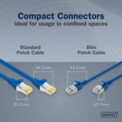 CAT 6A F-FTP Slim patchkabel, 0,5m, blauw - Afbeelding 5