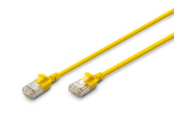 CAT 6A F-FTP Slim patchkabel, 0,5m, geel