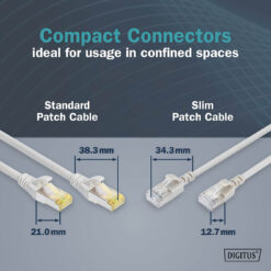 CAT 6A F-FTP Slim patchkabel, 1 m, grijs, 10 stuks - Afbeelding 5