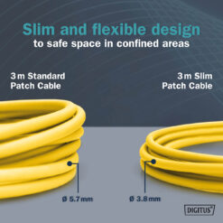 CAT 6A F-FTP Slim patchkabel, 1 m, geel, 10 stuks - Afbeelding 6
