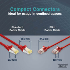 CAT 6A F-FTP Slim patchkabel, 1,5 m, rood, 10 stuks - Afbeelding 5