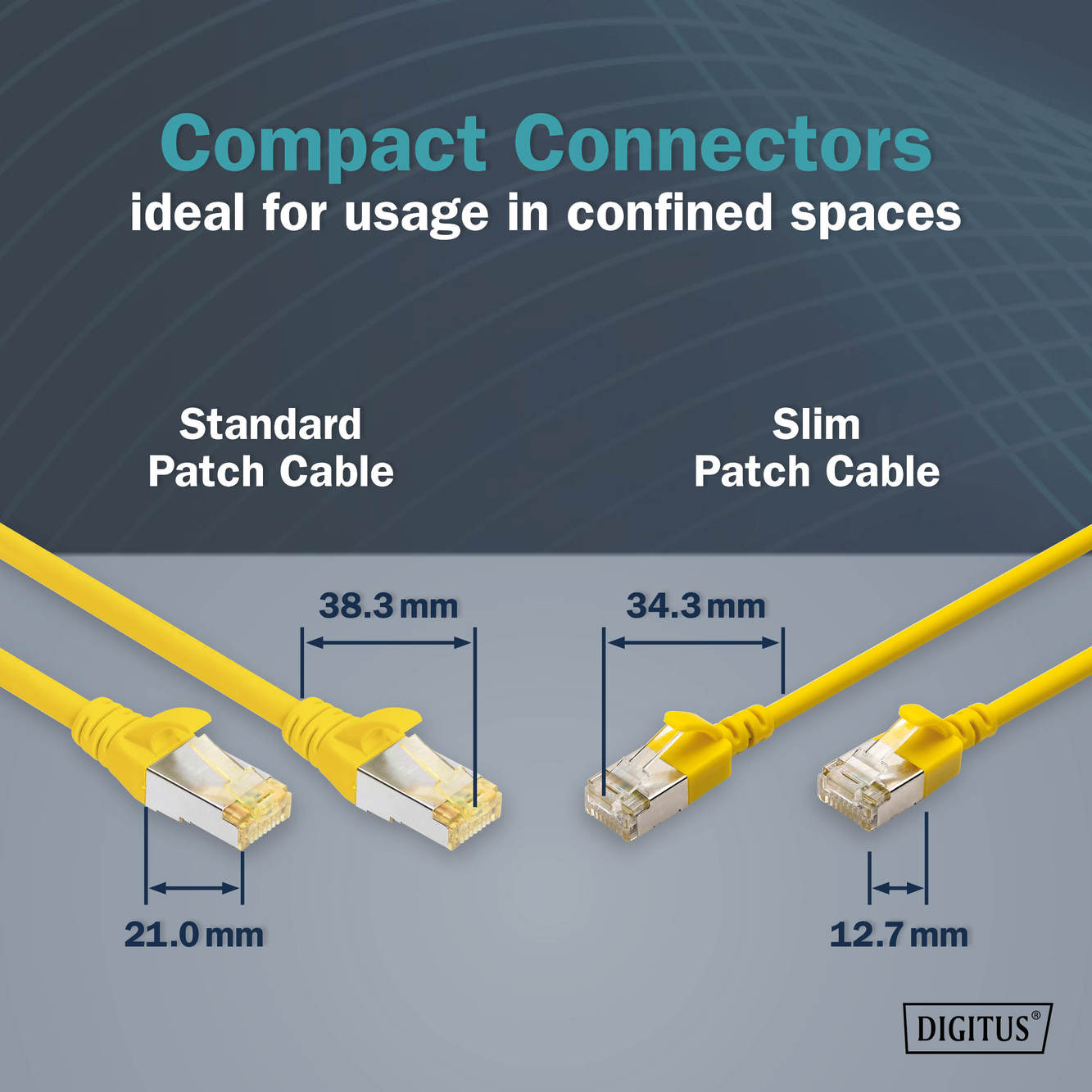 CAT 6A F-FTP Slim patchkabel, 2m, geel - Afbeelding 5