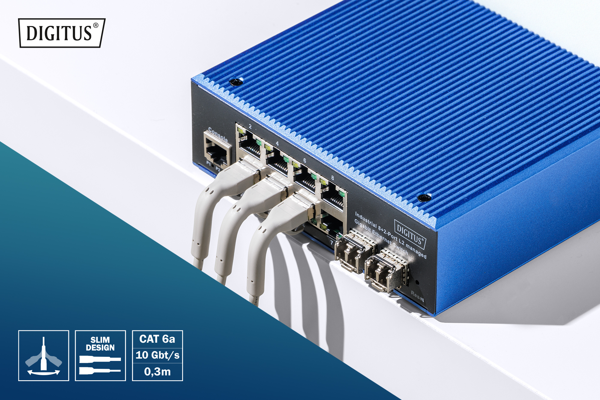 CAT 6A F-FTP haakse patchkabel, koper, 3 m, grijs, 10 stuks - Afbeelding 4