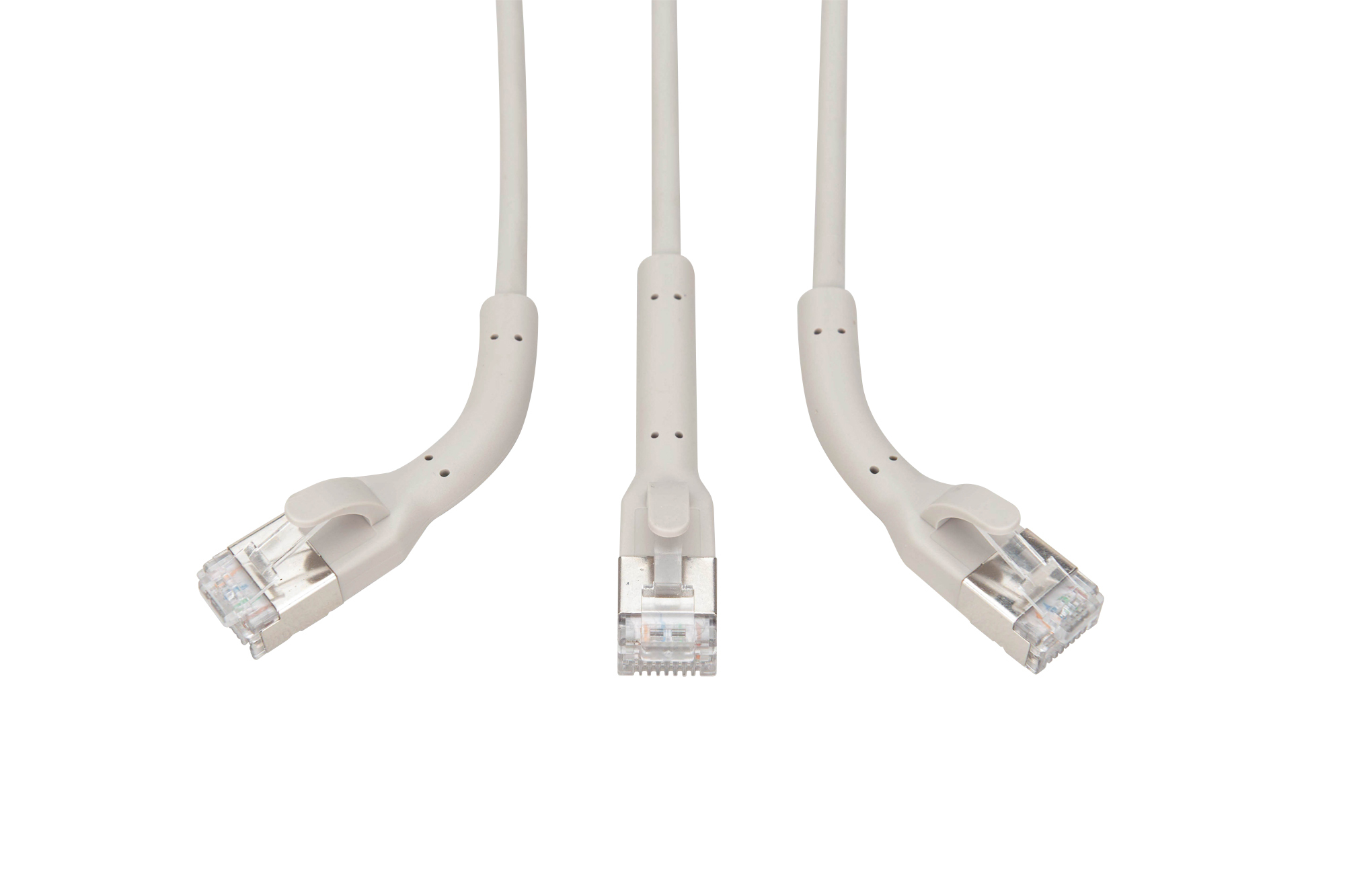 CAT 6A F-FTP haakse patchkabel, koper, 5 m, grijs, 10 stuks - Afbeelding 2