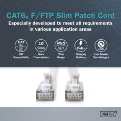 CAT 6A F-FTP Slim patchkabel, 5 m, grijs, 10 stuks - Afbeelding 5
