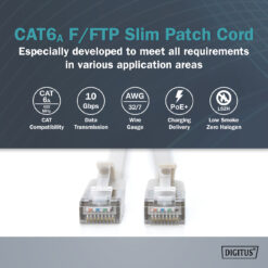 CAT 6A F-FTP Slim patchkabel, 10 m, grijs - Afbeelding 5