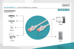 CAT 6 S/FTP-patchkabel, 0,25 m, grijs, 10 stuks - Afbeelding 3