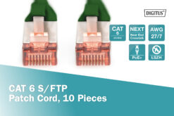 CAT 6 S/FTP-patchkabel, 0,25 m, groen, 10 stuks - Afbeelding 3