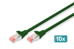CAT 6 S/FTP-patchkabel, 0,25 m, groen, 10 stuks