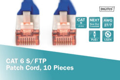 CAT 6 S/FTP-patchkabel, 0,5 m, blauw, 10 stuks - Afbeelding 4