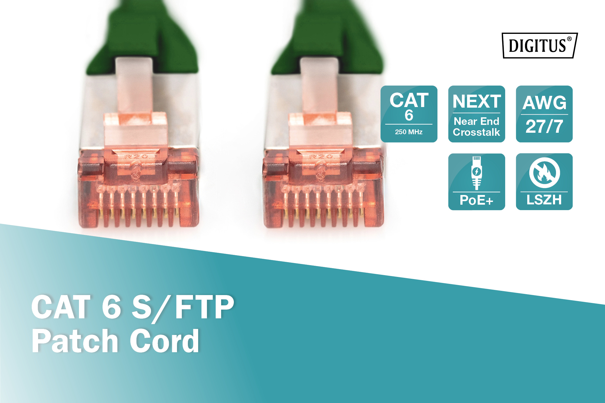 CAT 6 S/FTP-patchkabel, 0,5 m, groen - Afbeelding 4