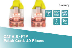 CAT 6 S/FTP-patchkabel, 1 m, geel, 10 stuks - Afbeelding 3
