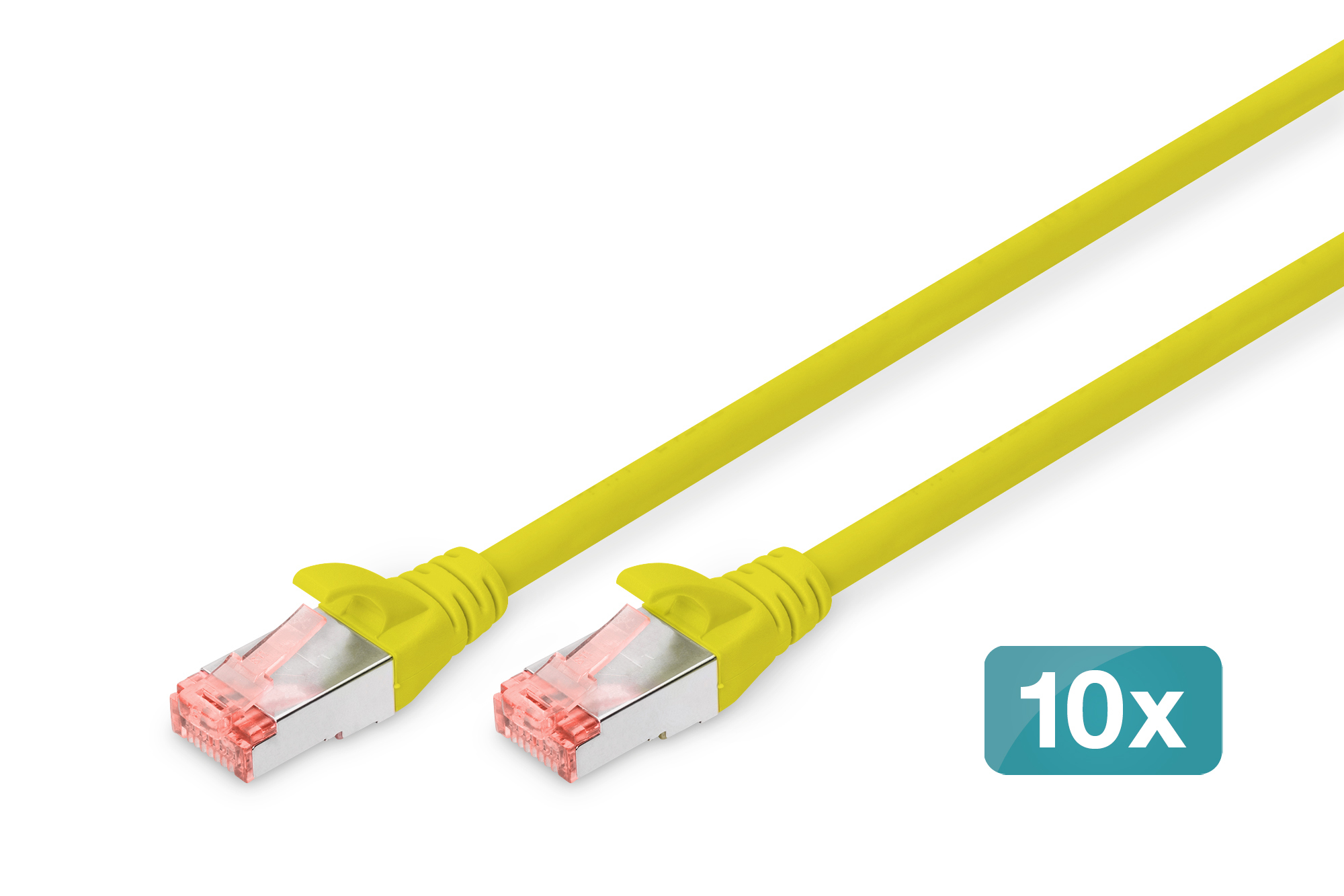 CAT 6 S/FTP-patchkabel, 1 m, geel, 10 stuks