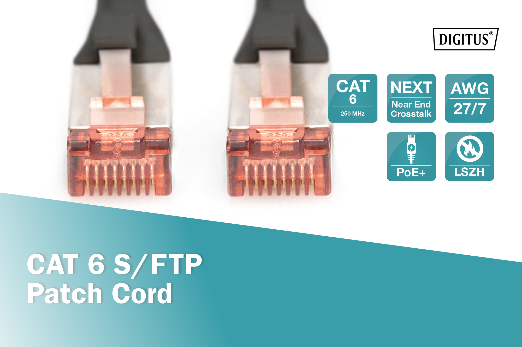 CAT 6 S/FTP-patchkabel, 3 m, zwart - Afbeelding 2