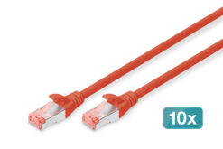 CAT 6 S/FTP-patchkabel, 3 m, rood, 10 stuks