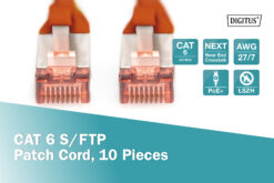 CAT 6 S/FTP-patchkabel, 5 m, rood, 10 stuks - Afbeelding 4