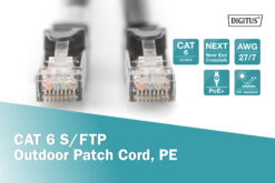 CAT 6 S/FTP-patchkabel voor buitengebruik, 10 m, PE - Afbeelding 4