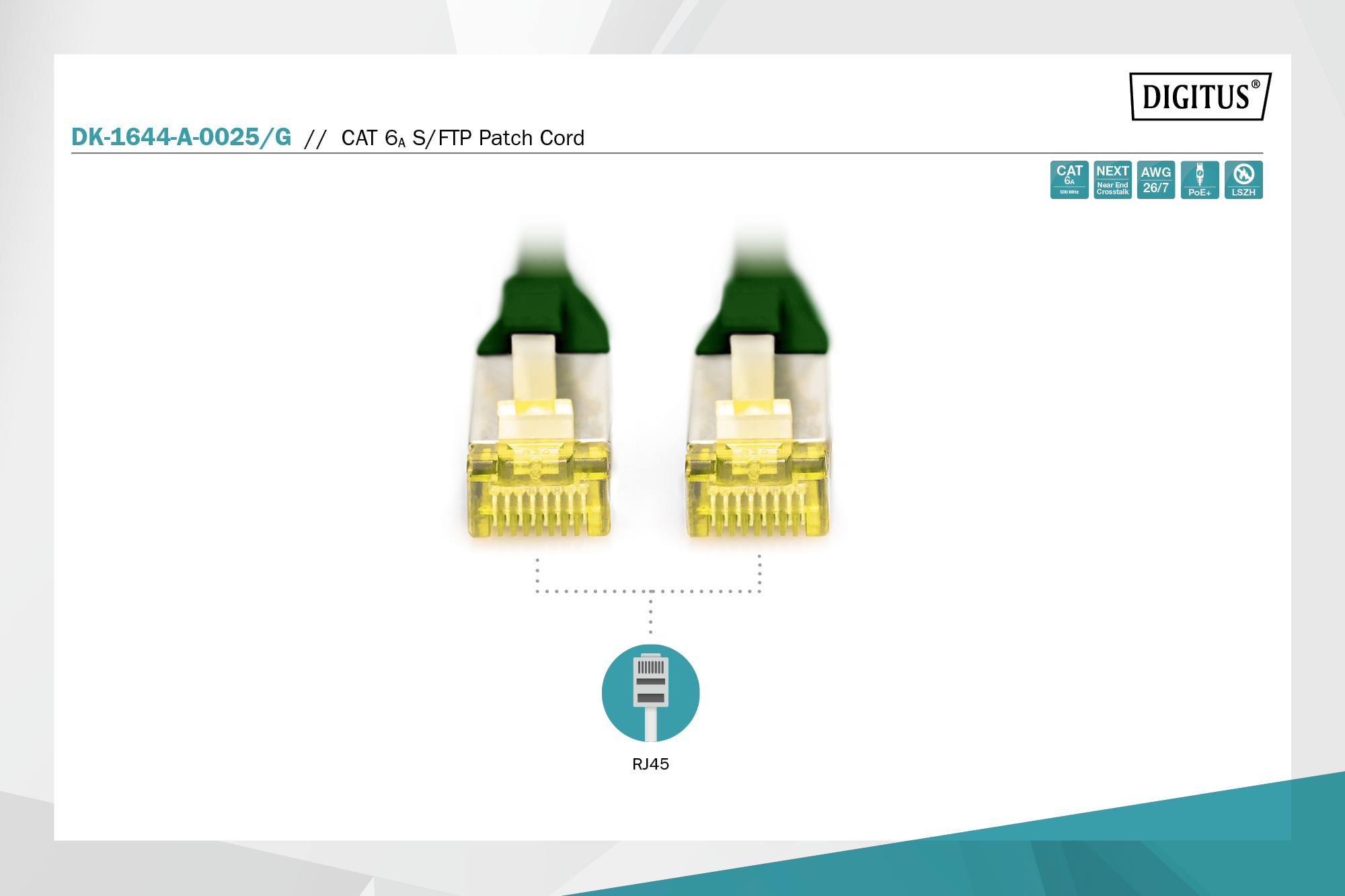 CAT 6A S/FTP-patchkabel, 0,25 m, groen - Afbeelding 2
