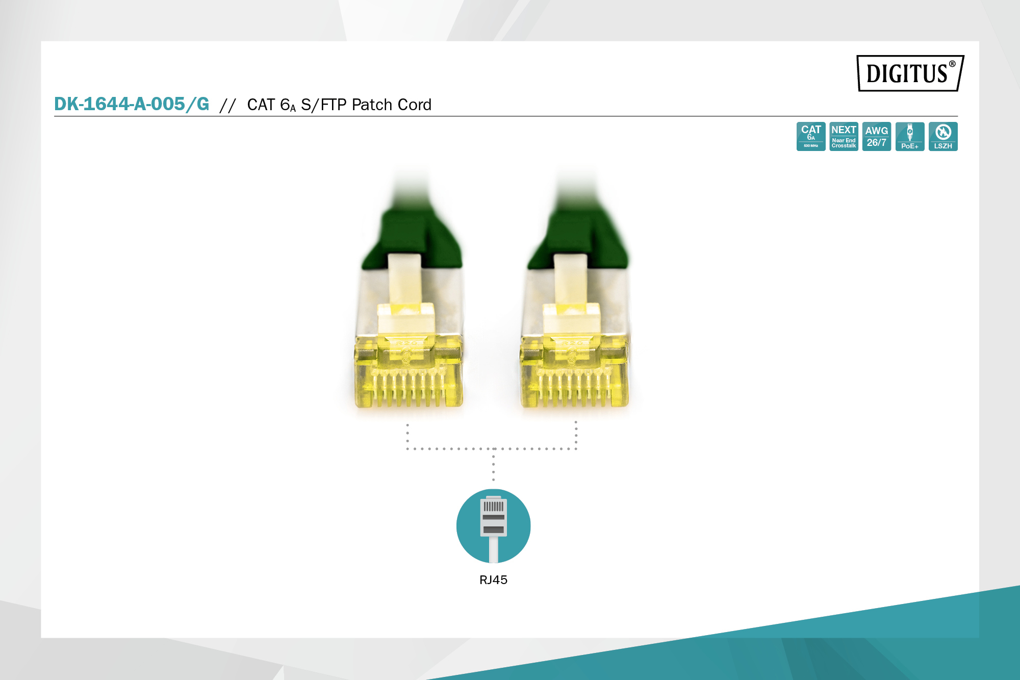 CAT 6A S/FTP-patchkabel, 0,5 m, groen - Afbeelding 2