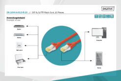 CAT 6A S/FTP-patchkabel, 1 m, rood, 10 stuks - Afbeelding 4