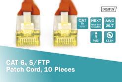 CAT 6A S/FTP-patchkabel, 1 m, rood, 10 stuks - Afbeelding 3