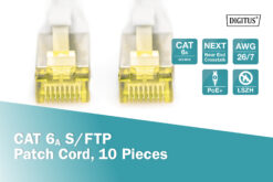 Alternative view of CAT 6A S/FTP-patchkabel, 2 m, grijs, 10 stuks