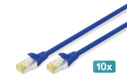 CAT 6A S/FTP-patchkabel, 2 m, blauw, 10 stuks