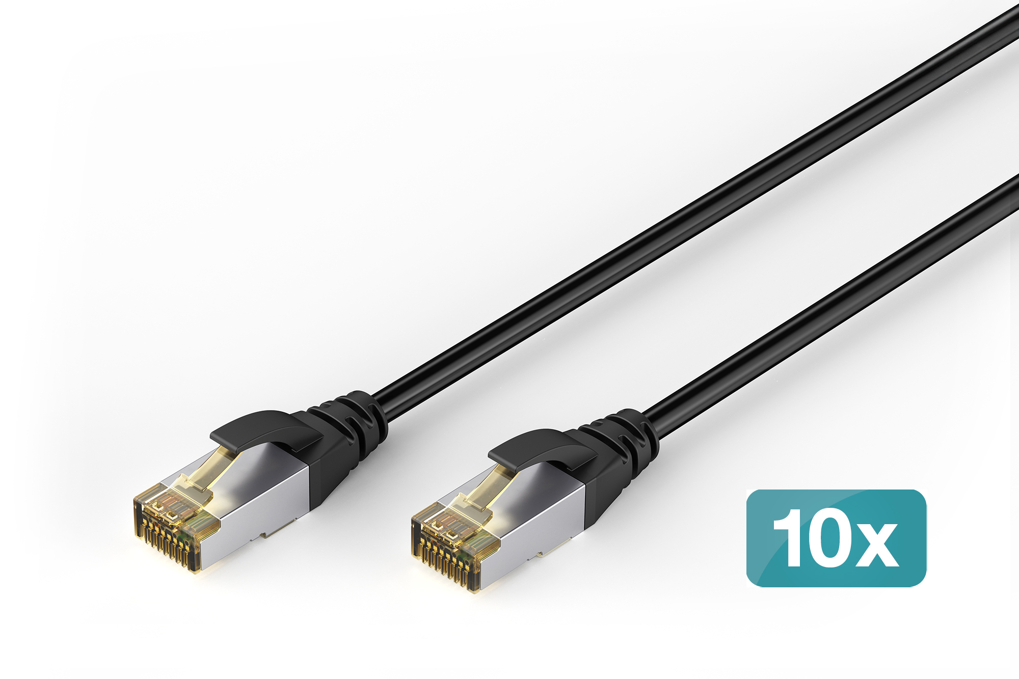 CAT 6A S/FTP-patchkabel voor buitengebruik, 2 m, PE, 10 stuks
