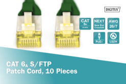 CAT 6A S/FTP-patchkabel, 3 m, groen, 10 stuks - Afbeelding 4