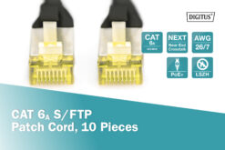 CAT 6A S/FTP-patchkabel, 5 m, zwart, 10 stuks - Afbeelding 4