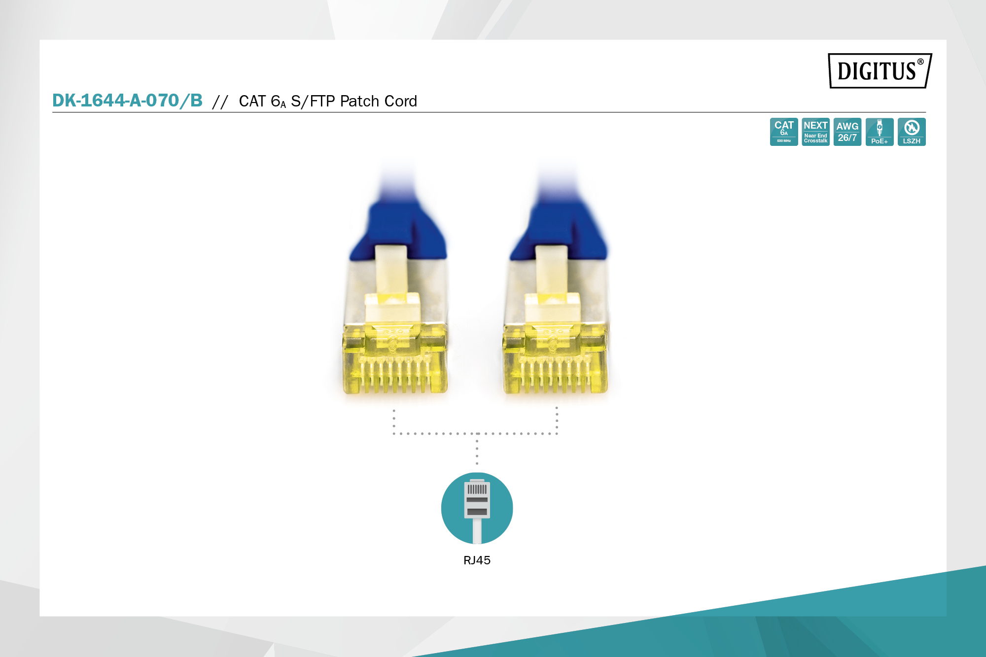 CAT 6A S/FTP-patchkabel, 7 m, blauw - Afbeelding 3