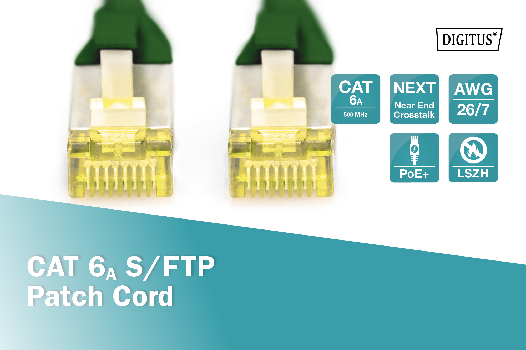 CAT 6A S/FTP-patchkabel, 10 m, groen - Afbeelding 4