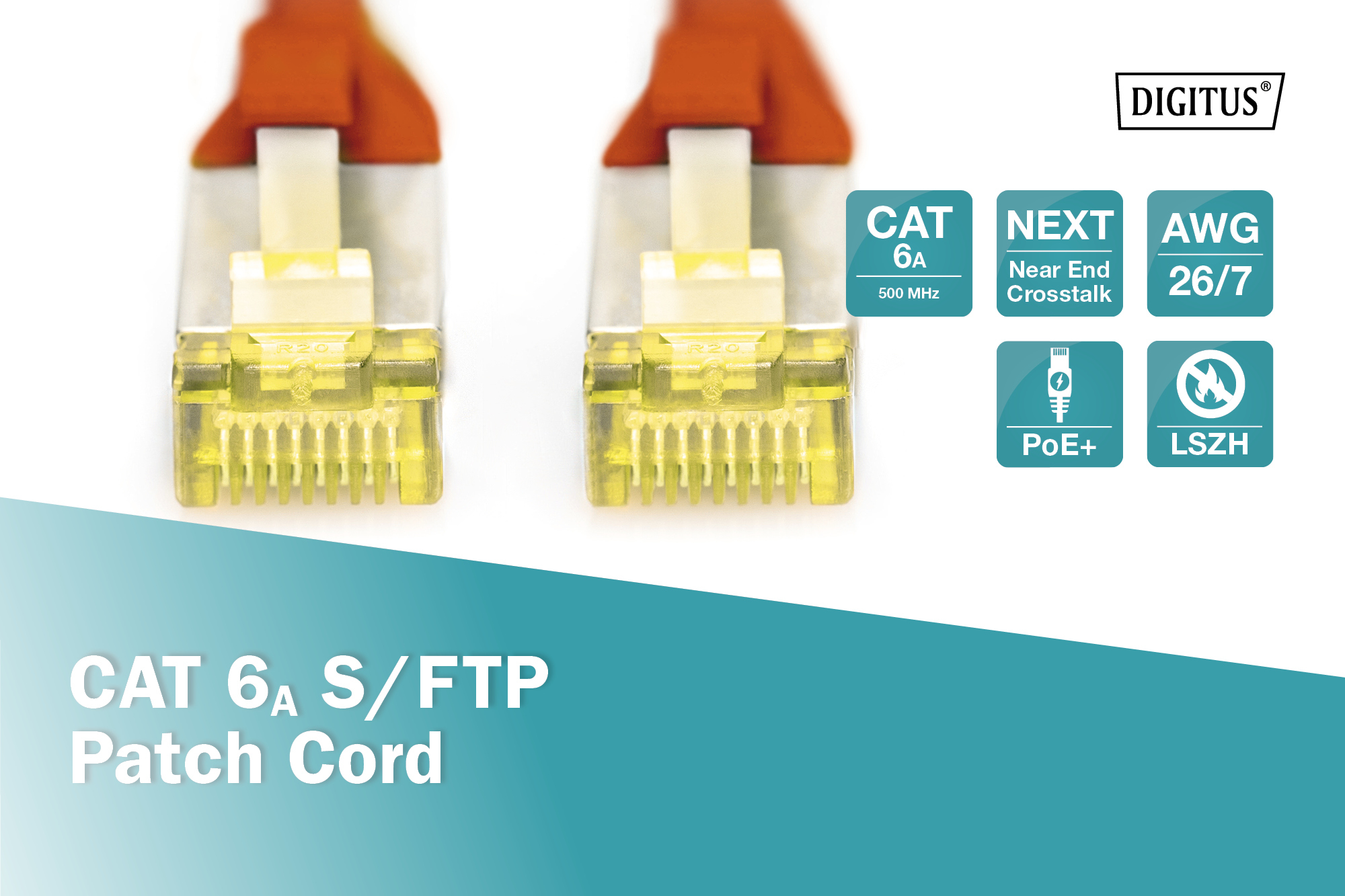 CAT 6A S/FTP-patchkabel, 10 m, rood - Afbeelding 3
