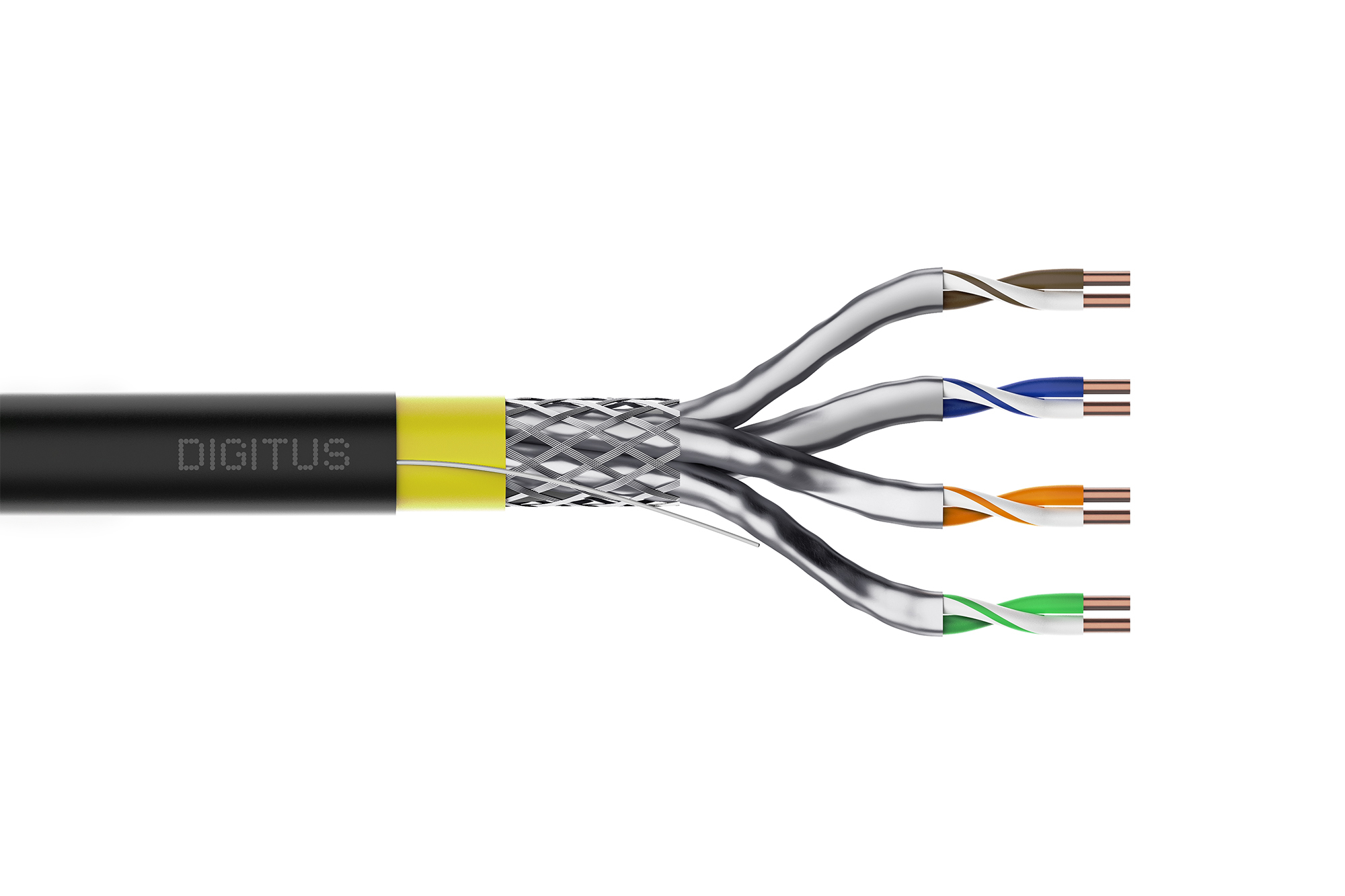 CAT 7A S/FTP datakabel - ondergrondse installatiekabel, 1000 m trommel, simplex, PE