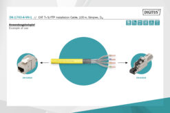 CAT 7A S/FTP datakabel - installatiekabel, 100 m, simplex, Dca-s1a d1 a1 , GHMT PVP gecertificeerd - Afbeelding 6